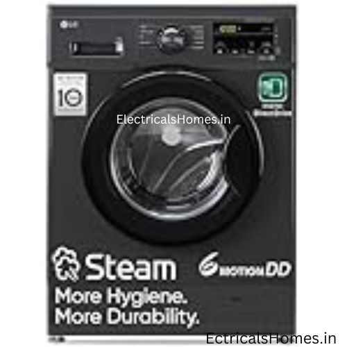 LG 7 Kg, 5 Star, Direct Drive Technology, Steam Wash, 6 Motion DD, Smart Diagnosis, Fully-Automatic Front Load Washing Machine (FHM1207SDM, Allergy Care, In-Built Heater, Touch Panel, Middle Black)